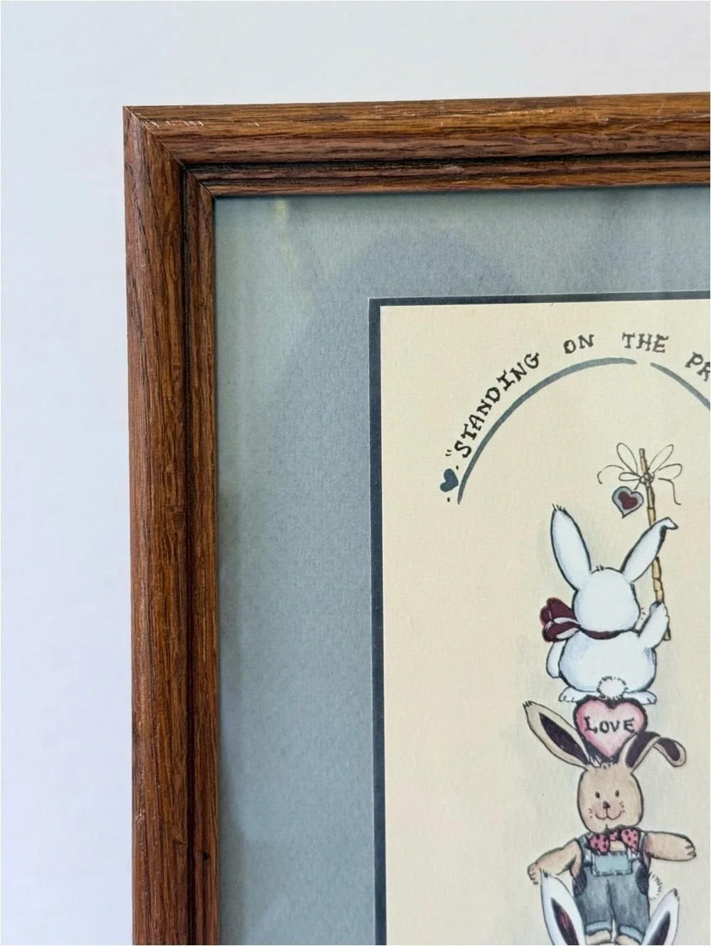 Vintage Christian Bunny Wall Art | 1 Corinthians 13:13 | Nursery Decor